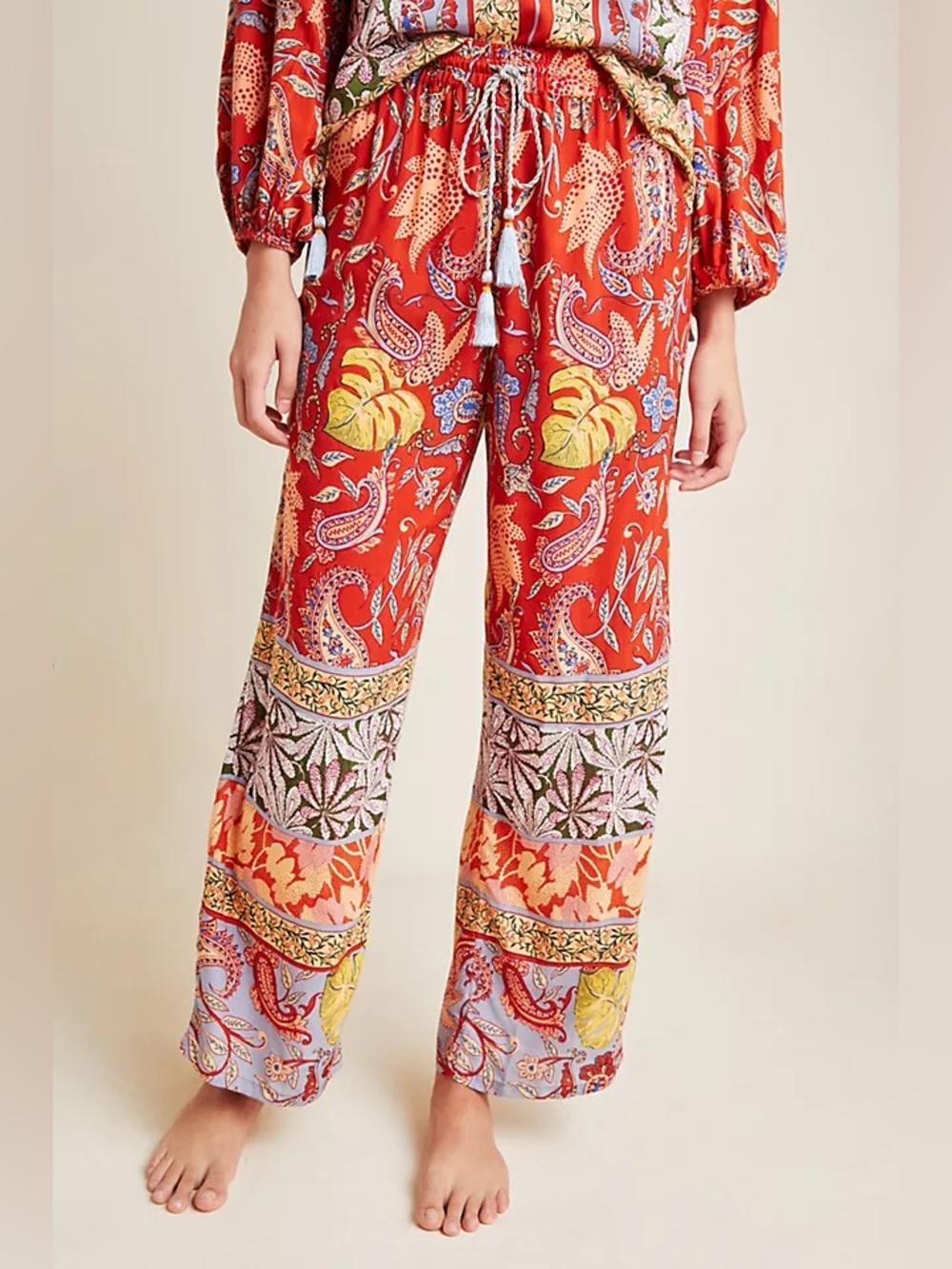 Anthropologie Sonrisa Paisley Pants Pajama Lounge